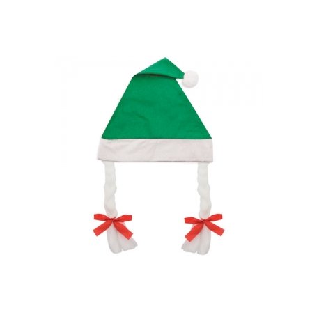 Bonnet de Noël à Tresses Vert