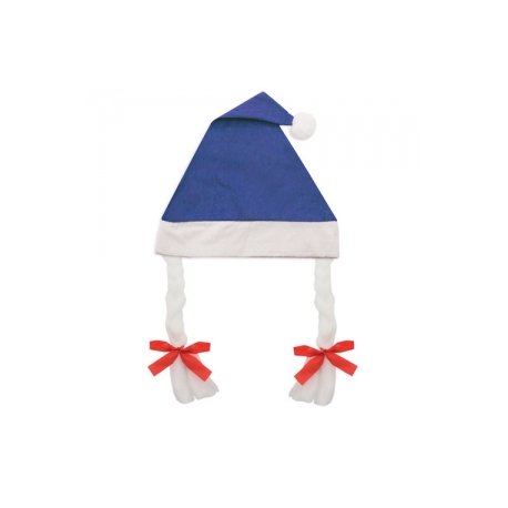 Bonnet de Noël à Tresses Bleu
