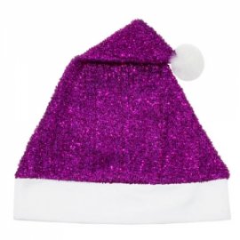 Bonnet de Noël Violet Paillettes